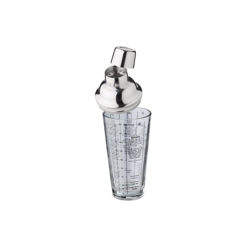 Shaker gradué en verre et inox personnalisé Adela Matières : silicone Couleurs : naturel livraison express 24h 48h