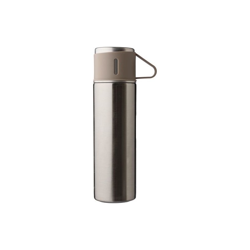 Set personnalisé de deux tasses isothermes et d'une bouteille Herbert pas cher Matières : bambou Couleurs : argenté