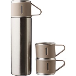 Set personnalisé de deux tasses isothermes et d'une bouteille Herbert pas cher Matières : bambou Couleurs : noir cadeau entrepri