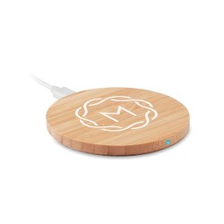 Chargeur sans fil  en bambou - RUNDO Matières : bambou Couleurs : bois cadeau collaborateur premium