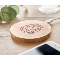 Chargeur sans fil  en bambou - RUNDO Matières : bambou Couleurs : bois personnalisation rapide en France
