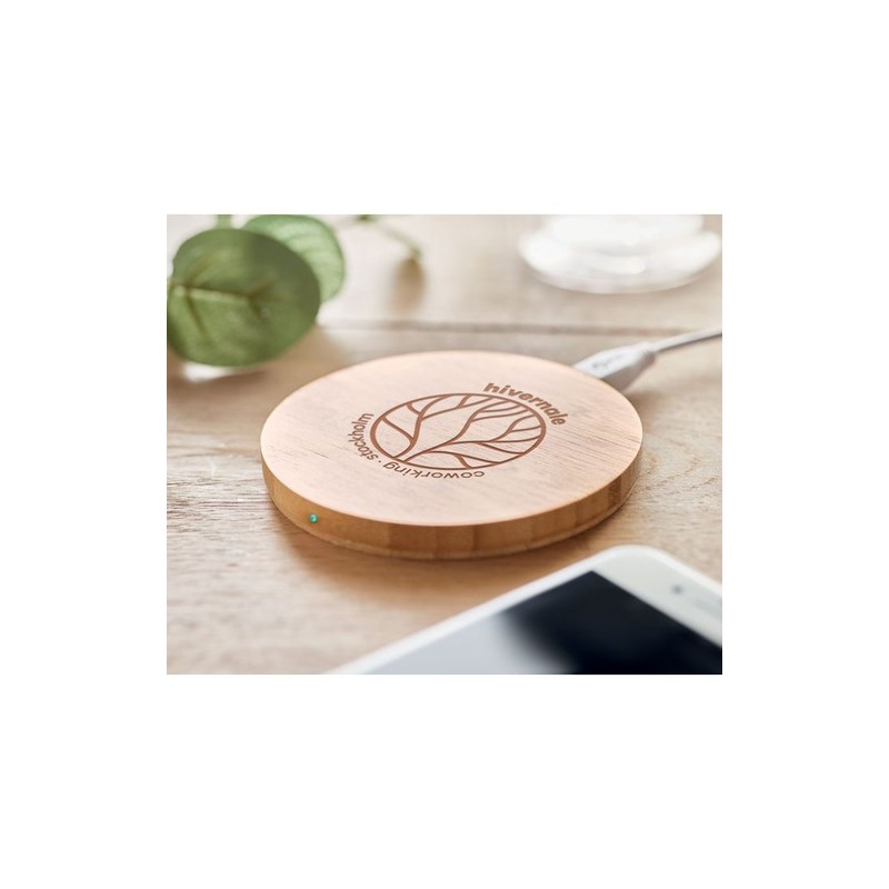 Chargeur sans fil en bambou RUNDO