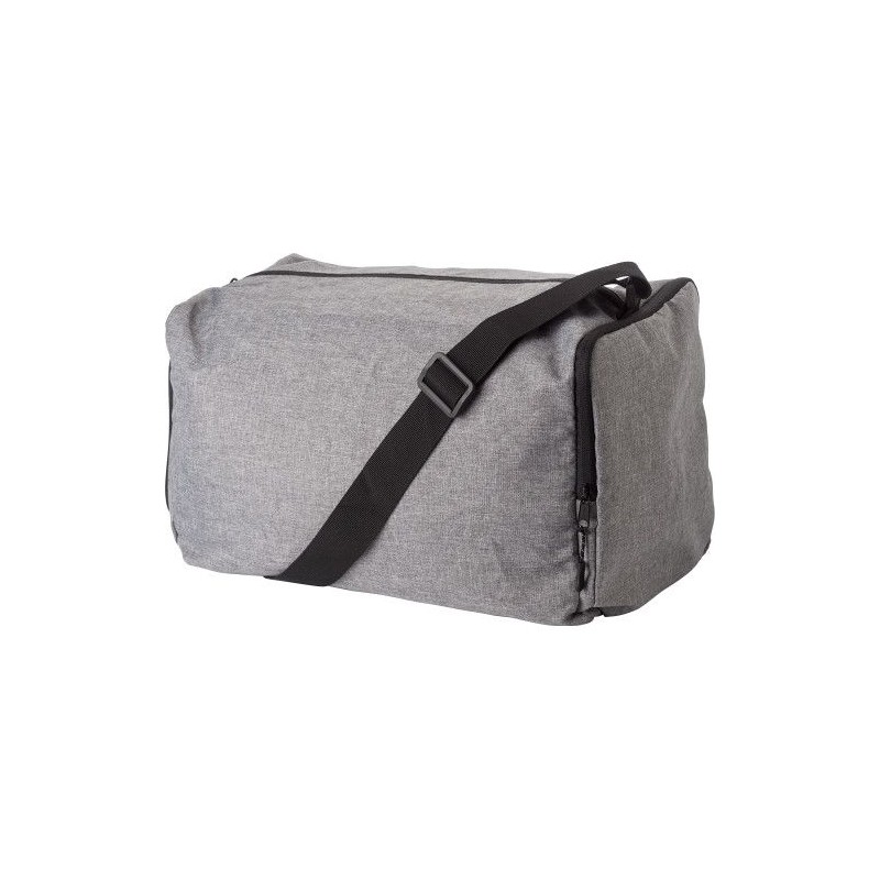 Sac de sport pliable personnalisé en polyester 300D - Corwin Matières : nylon Couleurs : gris marquage laser ultra précis