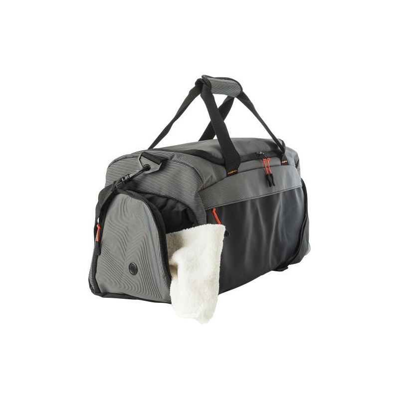 Sac de sport personnalisé en polyester 500D - Mabel Matières : carton Couleurs : gris marquage laser ultra précis