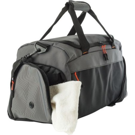Sac de sport personnalisé en polyester 500D - Mabel Matières : carton Couleurs : gris marquage laser ultra précis