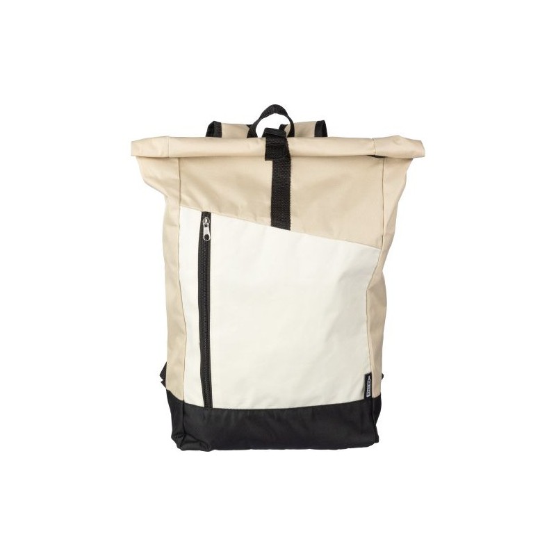 Sac à dos roll-top personnalisé en rPET - Marlene Matières : polyester Couleurs : beige