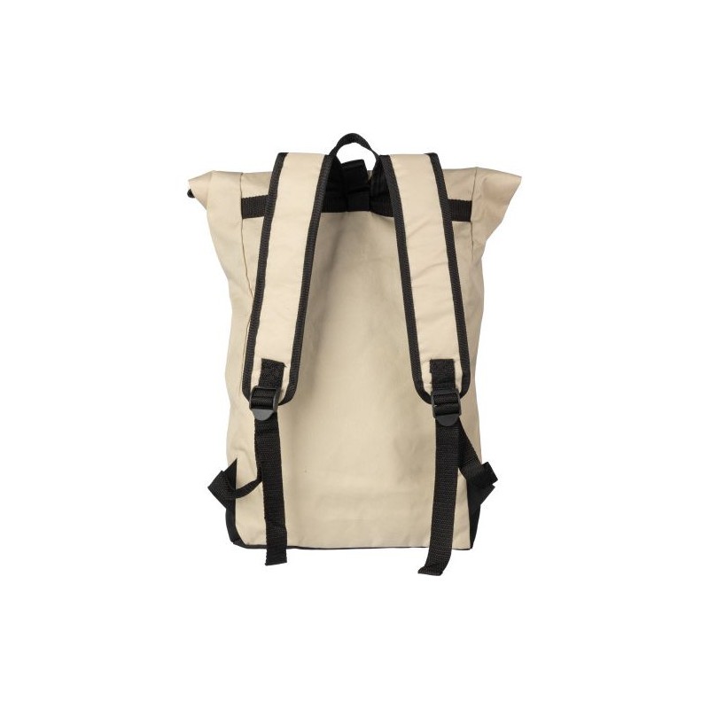 Sac à dos roll-top personnalisé en rPET - Marlene Matières : polyester Couleurs : beige goodies publicitaire événementiel
