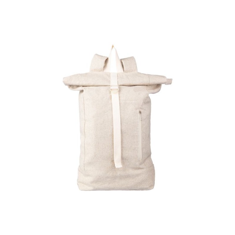 Sac à dos roll-top  en chanvre personnalisé - Margarete Matières : coton Couleurs : kaki