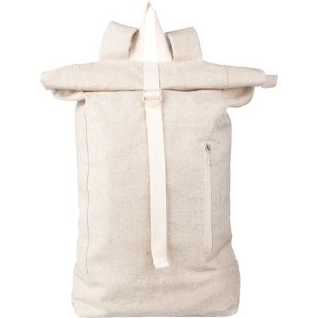 Sac à dos roll-top  en chanvre personnalisé - Margarete Matières : coton Couleurs : kaki