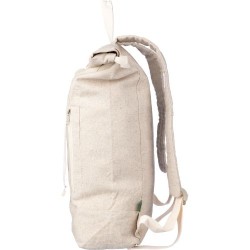 Sac à dos roll-top  en chanvre personnalisé - Margarete Matières : coton Couleurs : kaki impression haute définition