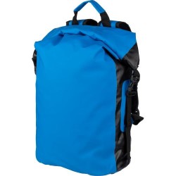 Sac à dos roll-top  en bâche 250D personnalisé - Hermann Matières : polyester Couleurs : bleu cobalt marquage laser ultra précis
