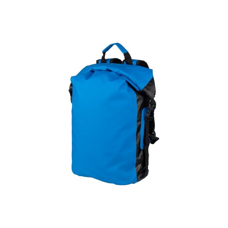 Sac à dos roll-top  en bâche 250D personnalisé - Hermann Matières : polyester Couleurs : bleu cobalt marquage laser ultra précis