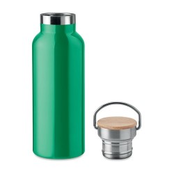 Flacon isotherme double paroi 500 ml personnalisé - HELSINKI Matières : acier inoxydable Couleurs : vert marquage couleur éclata