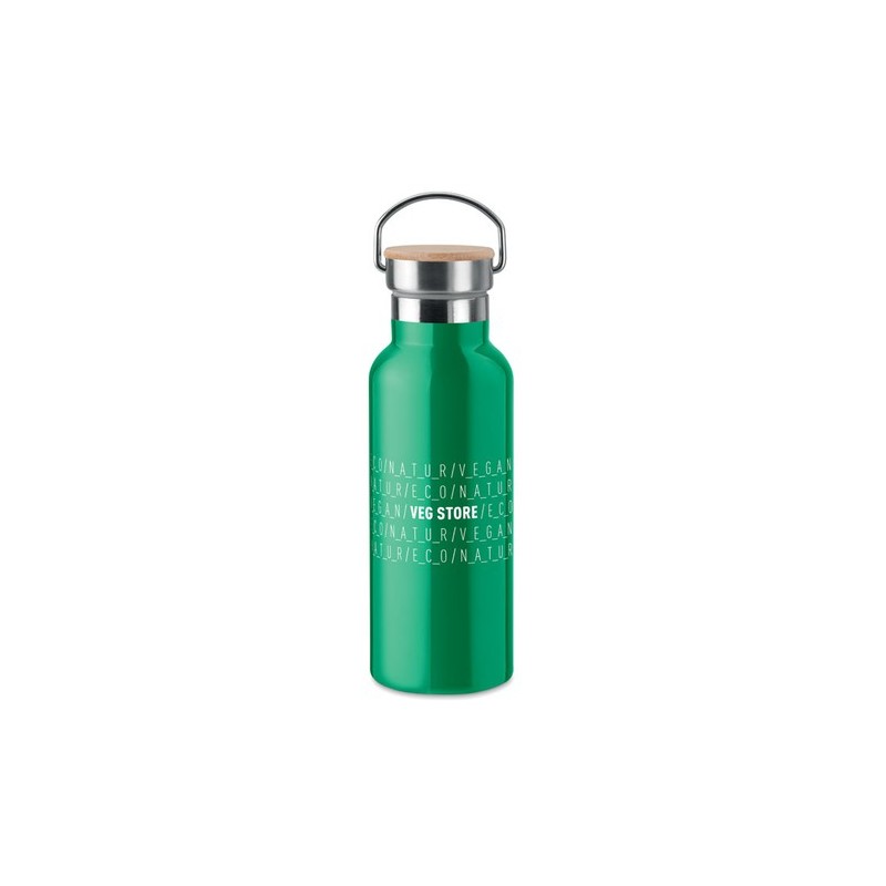 Flacon isotherme double paroi 500 ml personnalisé - HELSINKI Matières : acier inoxydable Couleurs : vert goodies entreprise desi