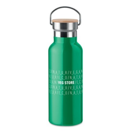 Flacon isotherme double paroi 500 ml personnalisé - HELSINKI Matières : acier inoxydable Couleurs : vert goodies entreprise desi
