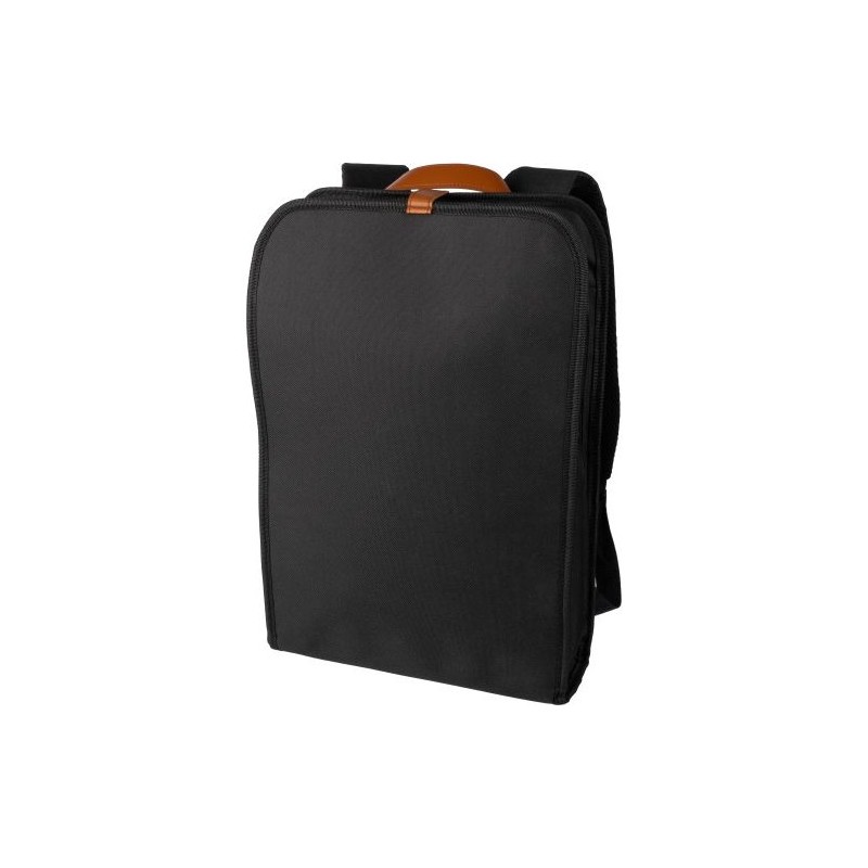 Sac à dos  porte-ordinateur en polyester rPET personnalisé - Ralf Matières : nylon Couleurs : noir personnalisable avec votre lo