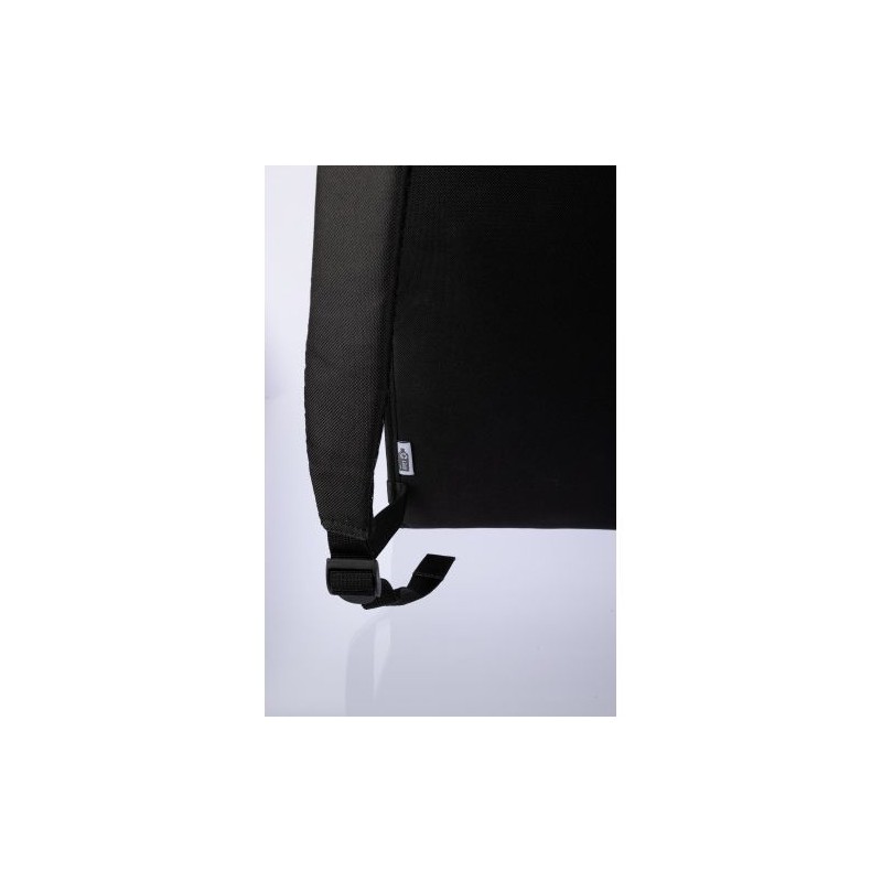 Sac à dos  porte-ordinateur en polyester rPET personnalisé - Ralf Matières : nylon Couleurs : noir cadeau entreprise pas cher