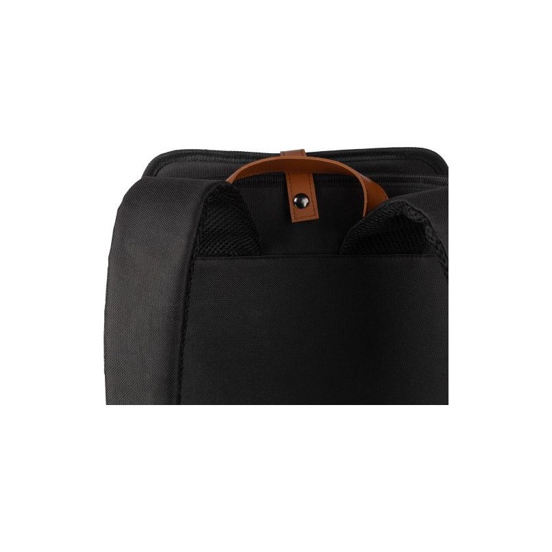 Sac à dos  porte-ordinateur en polyester rPET personnalisé - Ralf Matières : nylon Couleurs : noir goodies publicitaire événemen