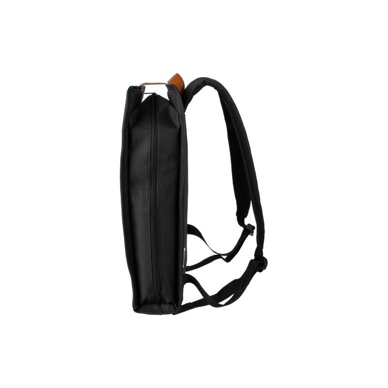 Sac à dos  porte-ordinateur en polyester rPET personnalisé - Ralf Matières : nylon Couleurs : noir marquage laser ultra précis