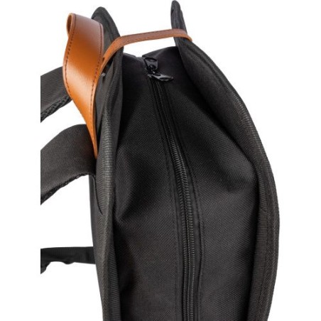 Sac à dos  porte-ordinateur en polyester rPET personnalisé - Ralf Matières : nylon Couleurs : noir objet promotionnel éco-respon