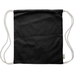 Sac à dos  et personnalisable en coton recyclé 120g/m² - Joy Matières : coton Couleurs : noir