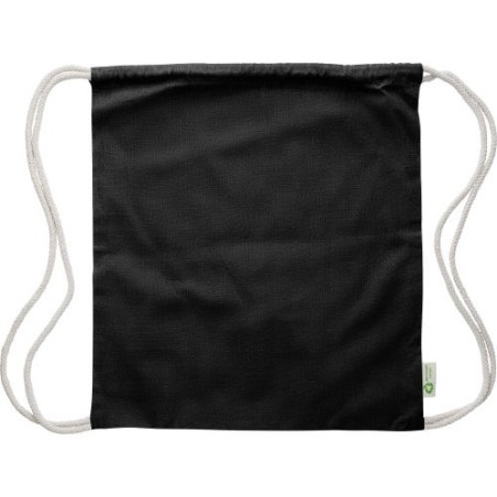 Sac à dos  et personnalisable en coton recyclé 120g/m² - Joy Matières : coton Couleurs : noir