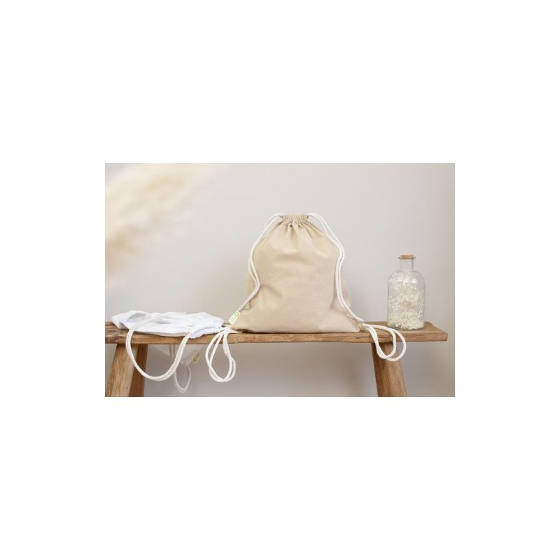 Sac à dos  et personnalisable en coton recyclé 120g/m² - Joy Matières : coton Couleurs : noir livraison express 24h 48h