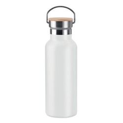 Flacon isotherme double paroi 500 ml personnalisé - HELSINKI Matières : acier inoxydable Couleurs : blanc goodies publicitaire é