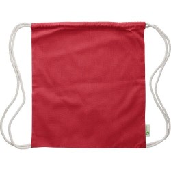 Sac à dos  et personnalisable en coton recyclé 120g/m² - Joy Matières : coton Couleurs : rouge goodies publicitaire événementiel