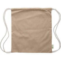 Sac à dos  et personnalisable en coton recyclé 120g/m² - Joy Matières : coton Couleurs : kaki cadeau entreprise pas cher