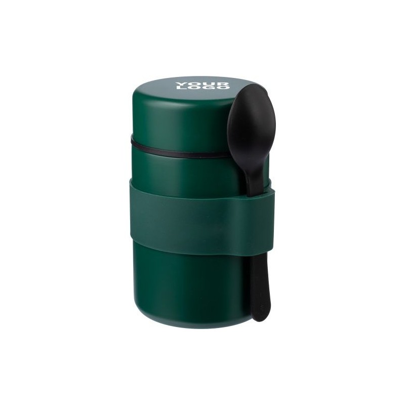Récipient alimentaire isotherme double paroi en inox pas cher - Niko Matières : métal Couleurs : noir personnalisation sur mesur