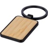Porte-clés s en métal et bambou personnalisés élégants - Brigitte Matières : bambou Couleurs : noir marquage laser ultra précis
