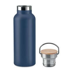 Flacon isotherme double paroi 500 ml personnalisé - HELSINKI Matières : acier inoxydable Couleurs : bleu marine impression logo 