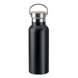 Flacon isotherme double paroi 500 ml personnalisé - HELSINKI Matières : acier inoxydable Couleurs : noir cadeau entreprise pas c