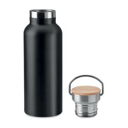 Flacon isotherme double paroi 500 ml personnalisé - HELSINKI Matières : acier inoxydable Couleurs : noir accessoire événementiel