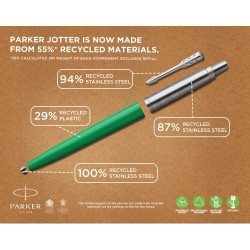 Stylo Éco-Responsable Élégant Recyclé - Parker Jotter Originals Matières : acier inoxydable Couleurs : rouge impression haute dé