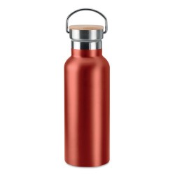Flacon isotherme double paroi 500 ml personnalisé - HELSINKI Matières : acier inoxydable Couleurs : rouge marquage laser ultra p
