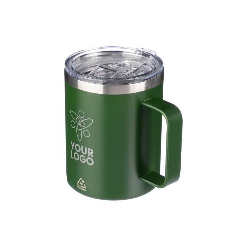 Mug double paroi incassable en acier inoxydable personnalisé - Renate Matières : métal Couleurs : noir goodies entreprise design