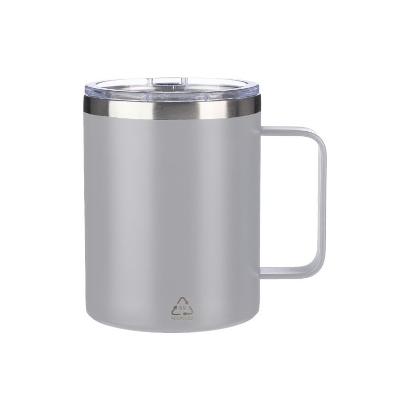 Mug double paroi incassable en acier inoxydable personnalisé - Renate Matières : métal Couleurs : gris impression haute définiti
