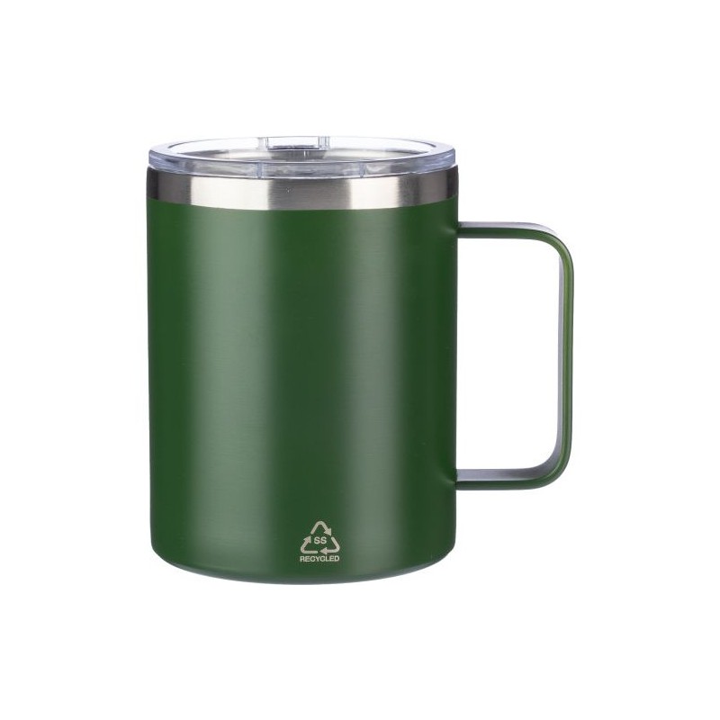 Mug double paroi incassable en acier inoxydable personnalisé - Renate Matières : métal Couleurs : gris cadeau client original