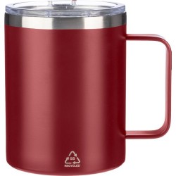 Mug double paroi incassable en acier inoxydable personnalisé - Renate Matières : métal Couleurs : bordeaux cadeau entreprise pas