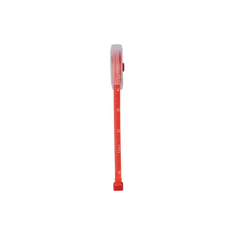 Mètre ruban rétractable en plastique personnalisable pratique - Théo Matières : ABS Couleurs : blanc personnalisation rapide en 