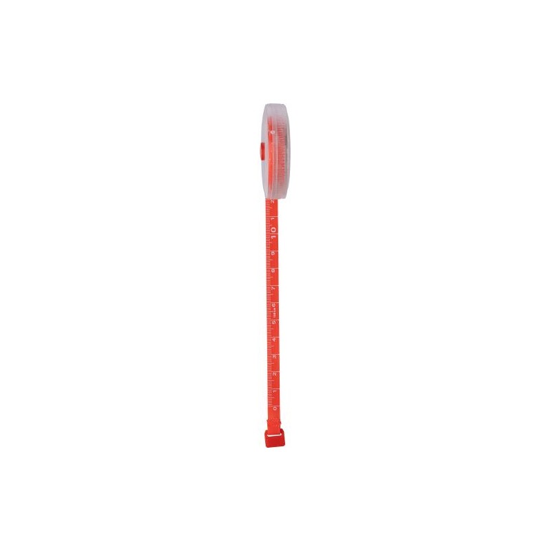 Mètre ruban rétractable en plastique personnalisable pratique - Théo Matières : ABS Couleurs : blanc marquage couleur éclatante