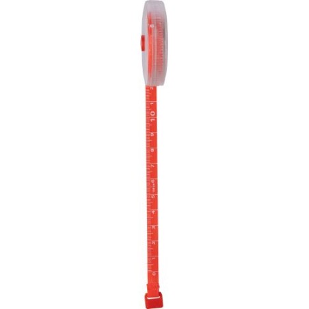 Mètre ruban rétractable en plastique personnalisable pratique - Théo Matières : ABS Couleurs : blanc marquage couleur éclatante