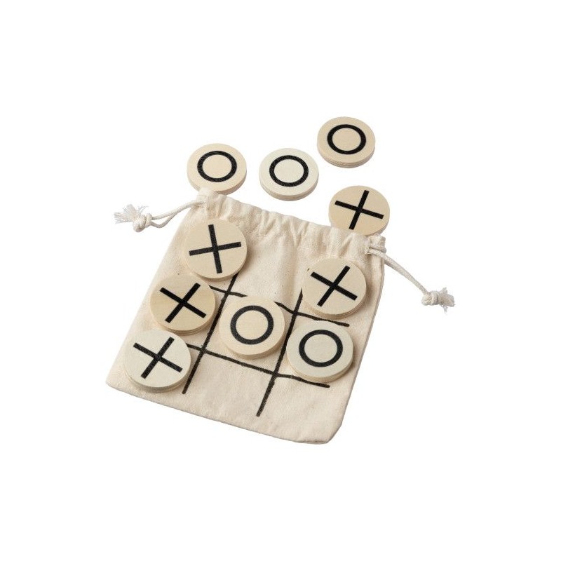 Jeu de morpion en bois naturel personnalisé - Waltraud Matières : bois Couleurs : kaki personnalisable avec votre logo