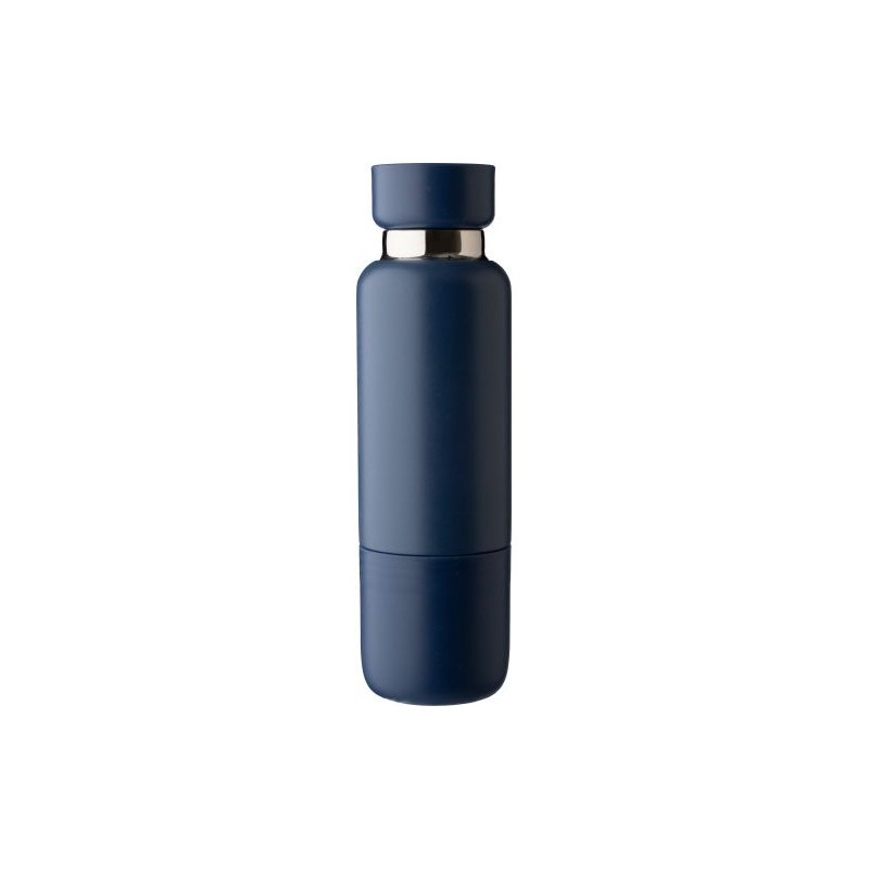Gourde  double paroi de 500 ml en acier inoxydable Lieselotte Matières : métal Couleurs : noir marquage laser ultra précis