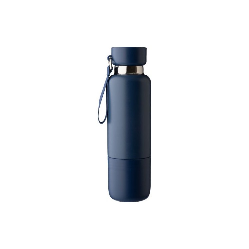 Gourde  double paroi de 500 ml en acier inoxydable Lieselotte Matières : métal Couleurs : noir goodies personnalisé en stock