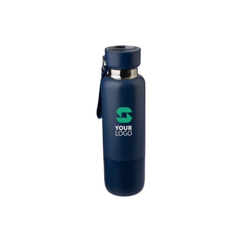 Gourde  double paroi de 500 ml en acier inoxydable Lieselotte Matières : métal Couleurs : noir impression haute définition