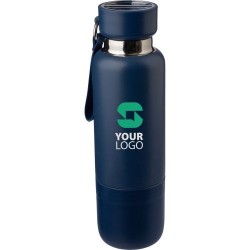 Gourde  double paroi de 500 ml en acier inoxydable Lieselotte Matières : métal Couleurs : gris marquage laser ultra précis