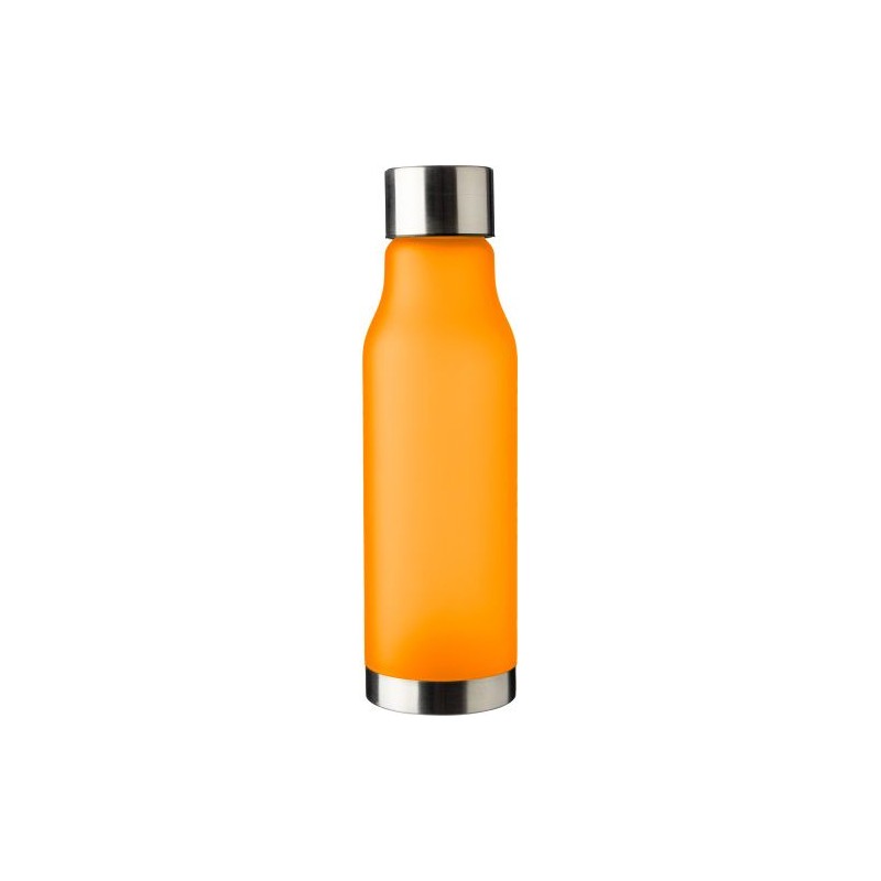 Gourde  600 ml en rPET toucher gomme - Ruth Matières : métal Couleurs : orange marquage laser ultra précis